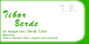 tibor berde business card